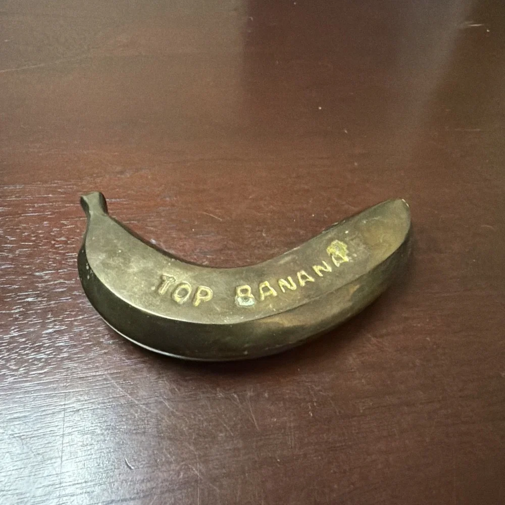 Top Banana Vintage Solid Brass Paperweight 5